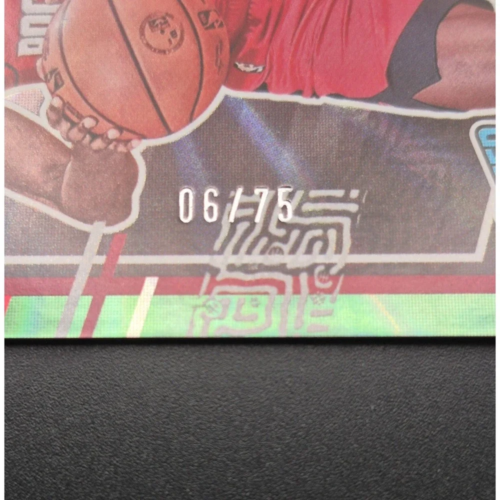 2023 Donruss Amen Thompson #206 Rated‎ Rookie Red & Green Lazer /75 (RC) Rockets